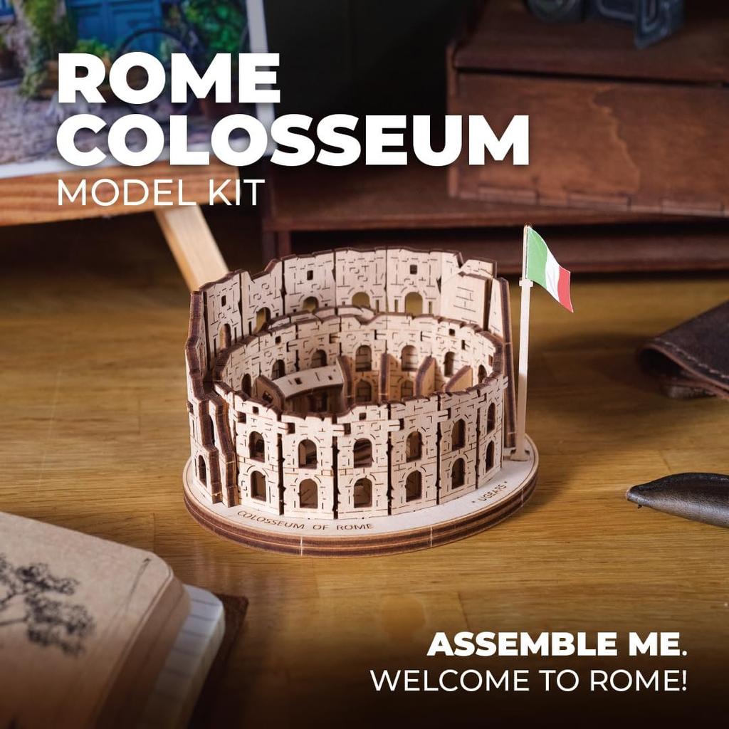 UGEARS Roman Colosseum 3D Puzzle for Adults - Model Building Kit, Wooden Puzzle Hobby for Men - 3D Puzzles for Adults - Wooden Model Kit