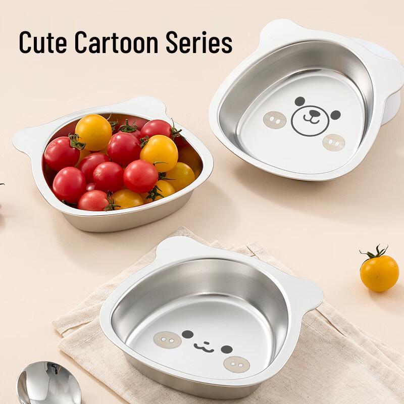 316 Stainless Steel Anti-Fall Baby Feeding Bowl