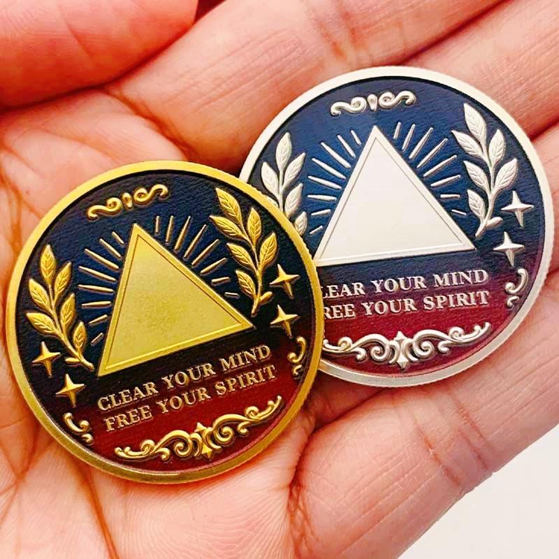 Freemason Eye Brothers, Gold-plated Color Printed Commemorative Medal, Decoration, 35mm, Plaything, Coin, Commemorative Coin, Gift