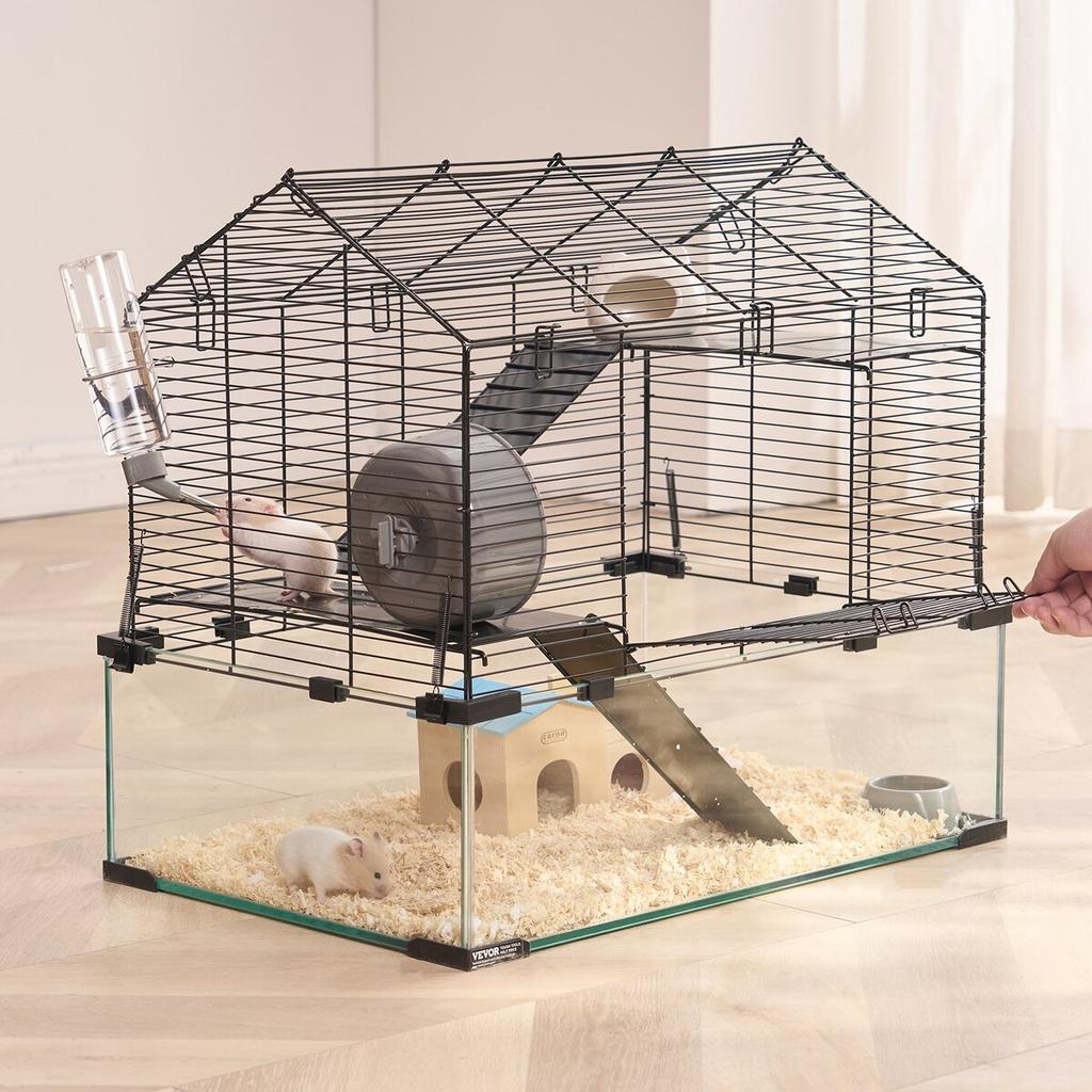 Wire Hamster Cage Habitat 22.8in Rodent Gerbil Small Animal House