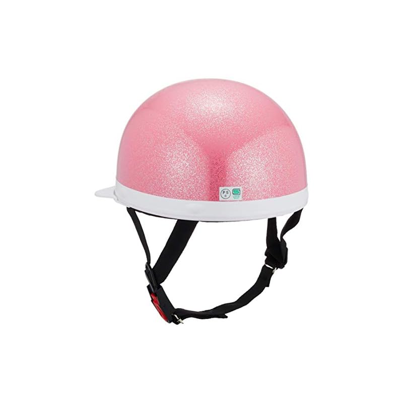 Bike Parts Center Half Helmet, White Brim, Pink Glitter, One Size Fits All (Head Circumference 57cm~59cm) 710904