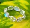 Natural Rainbow Moonstone 925 Sterling Silver Eternity Ring 6.75 US Gift A-19
