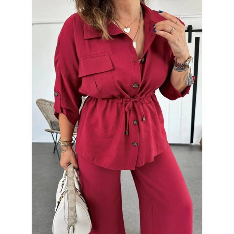Women 2 Piece Outfits Sweatsuit Oversized Long Sleeve Sweatshirt Drawstring Wide Leg Sweatpants Tracksuit Sweat Lounge Matching Set
