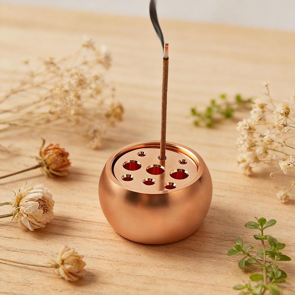 Pure Copper Incense Cone Holder Multi Stick Support Fragrance Diffuser for Office Desk Ornament and Decor