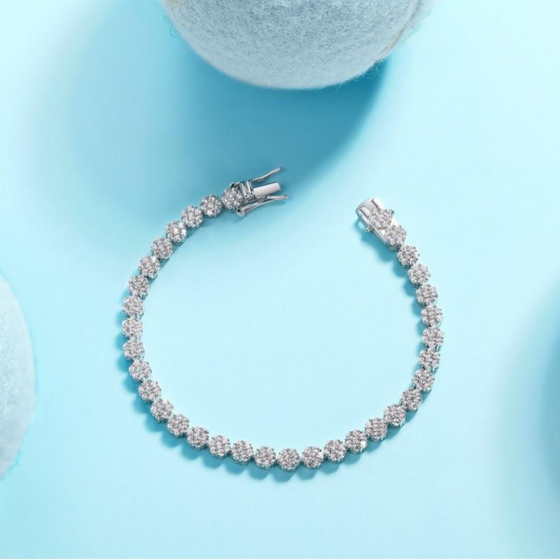 Sterling Tennis Bracelet Women With Moissanite Stones Hypoallergenic Lightweight Luxury Jewelry