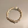 JMXD-Versatile Cream Handmade Ceramic Bracelet Bracelet Women's Niche Design High-end National Tide Antique Beaded Jewelry