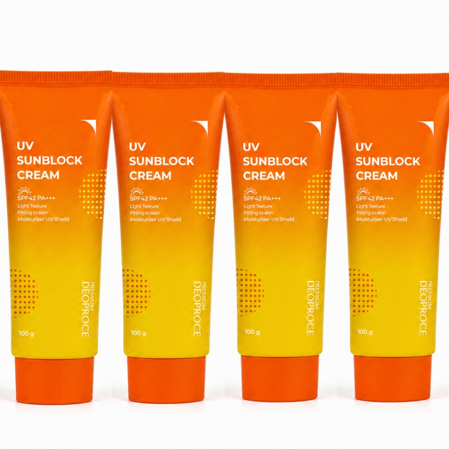 Premium Deoproce UV Sun Block Cream SPF42 PA++ 100g*1Pc/2Pcs/3Pcs/4Pcs