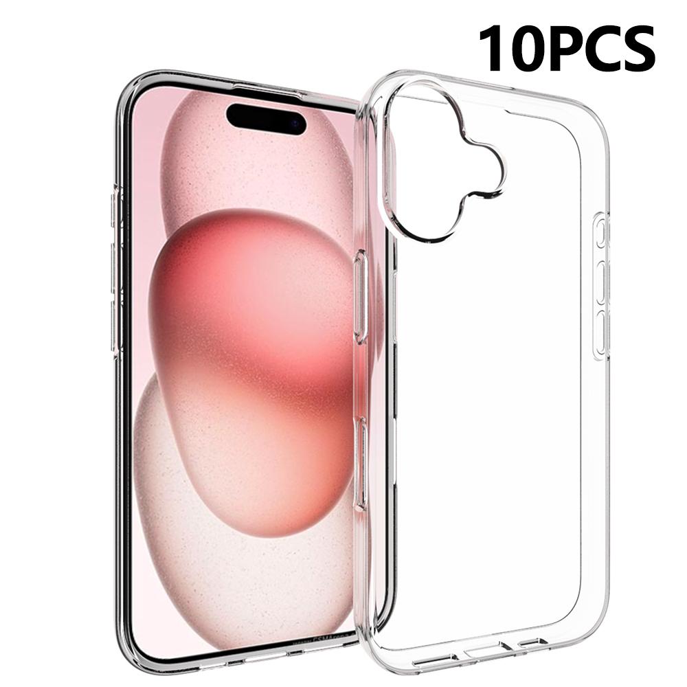 10Pcs/Pack For iPhone 17 Case Watermark Free TPU Protective Clear Phone Cover
