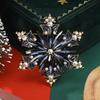 Women Men Fashion Exquistie Crystal Snowflake Christmas Festival Badges Pin Elegant Lady Party Banquet New Year Gift