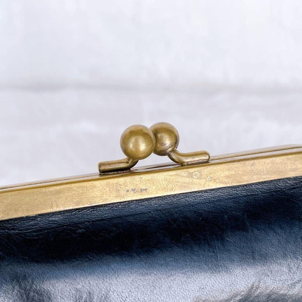 Used Rare N25 Nunijugo Leather Clasp Wallet Wallet Coin Purse Black Wallet