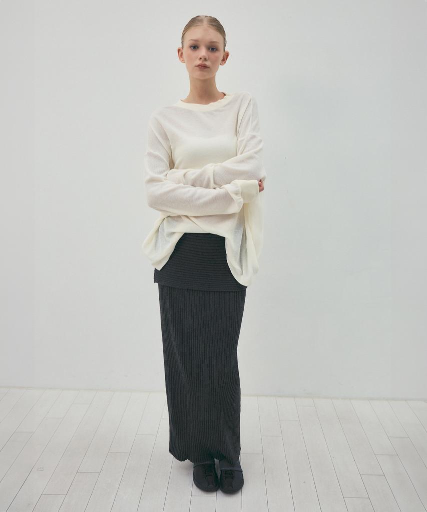 Cita Every Day Comfort Knit Long Skirt_Cts622(Charcoal)