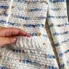 Autumn Winter Women Sweet Striped Knitted Sweater Two Piece Set Single Breasted Cardigans Tops and Mini Short Sheath Skirt Suit
