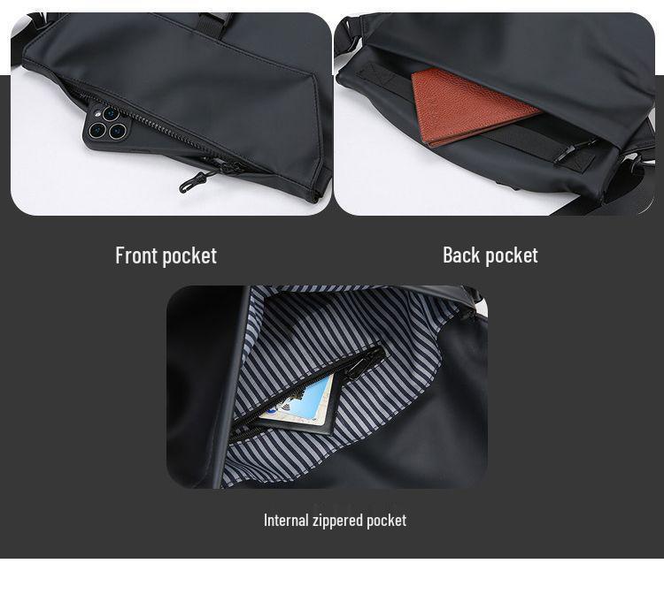 Men's 2025 Fashion Crossbody Bag - Trendy, Solid Color Shoulder Bag for Street, Sports, and Casual Wear.