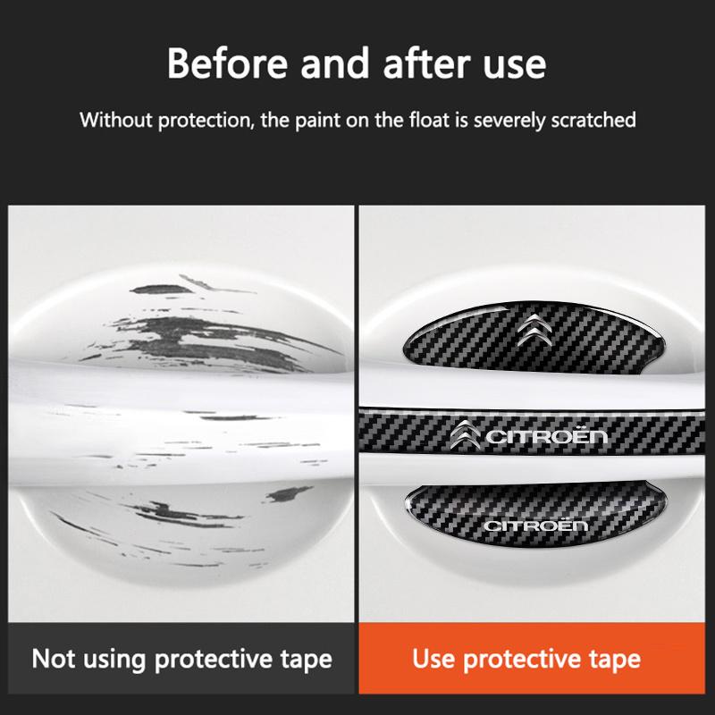 4/8Pcs Car Threshold Sticker with Door Handle Bowl Scratch Protective Sticker For Citroen C1 C2 C3 Grand C4 Picasso C4L VTS