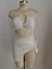 European & American Sexy Ribbed Hollow-Out Backless One-Piece Swimsuit for Women