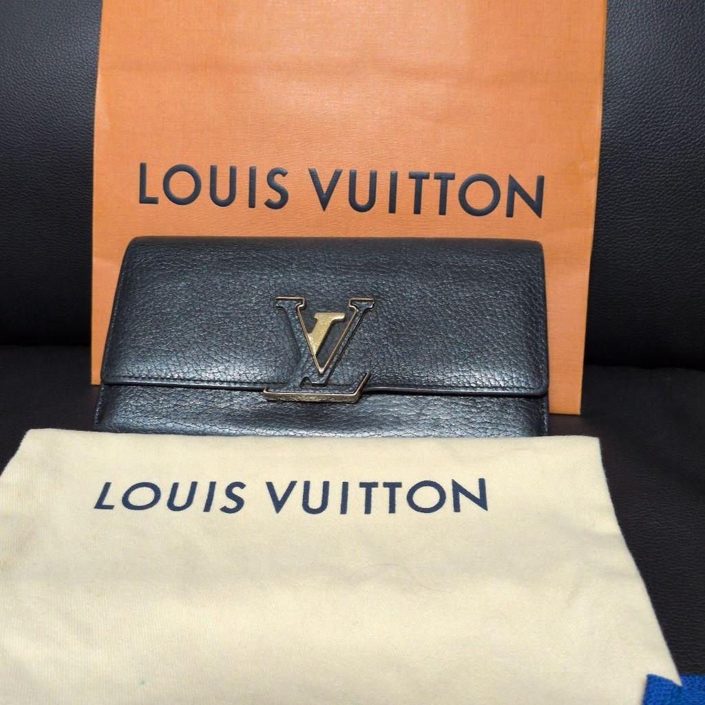 Used LOUIS VUITTON Portefeuille Capucines Long Wallet Black Pink