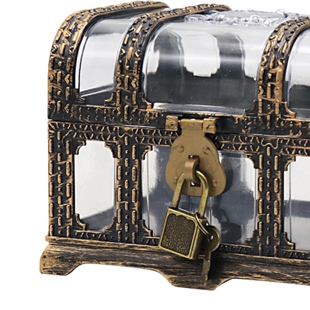 Pirate Treasure Chest Transparent Keepsake Case Jewelry Box for Pirate Party