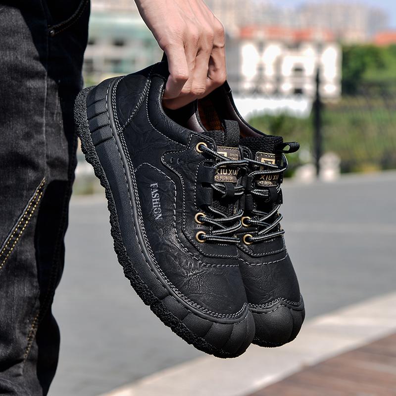Mode Neuankömmling Leder Wanderschuhe Verschleißfest Outdoor Sport Herrenschuhe Schnürschuhe Herren Klettern Trekking Jagd Sneakers