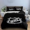 NHL Logo Black and White Design Print Bedding Set Duvet Cover Pillowcases (1* Duvet Cover 2* Pillowcases Do Not Include Comforter)