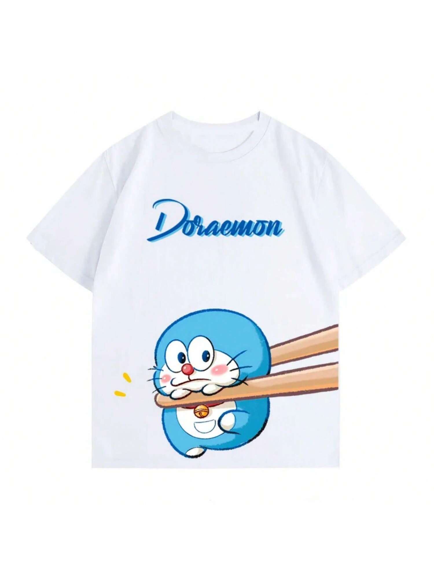

Minisos Women s Tops Doraemon Cartoon Q Version Solid Color Print T Shirt Trendys Summer Casual Short Sleeve Daily Clothing Tees XXXXXL
