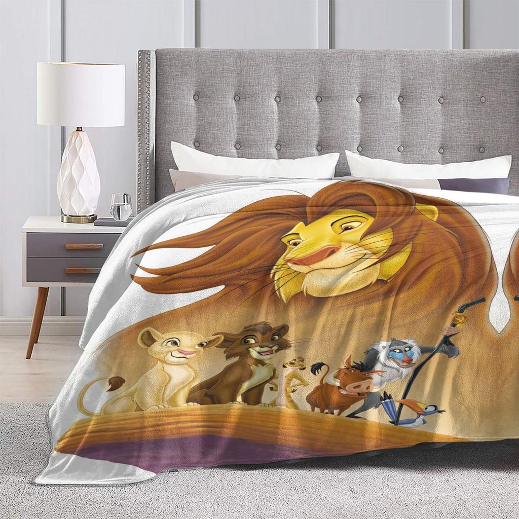 Simba The Lion King Blanket American Animated Film Warm Soft Print Plush Throw Blanket For Sofa Bed Flannel Bedspread Bed Cover