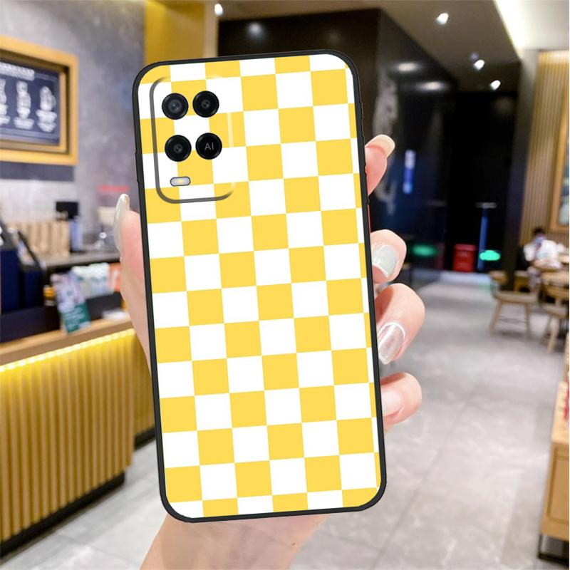 Checkerboard Checkered Board Case For Oppo A80 A40 A60 A18 A38 A58 A78 A98 A96 A76 A16 A94 A74 A54 A15 A17 A57 A77 A5 Pro