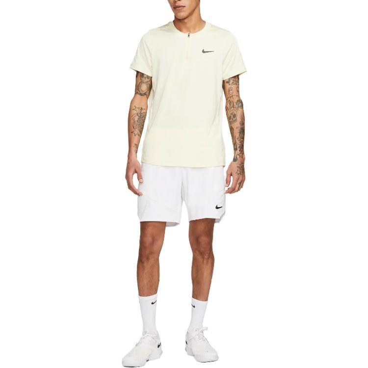 Nike T Shirts Men's Ivory Crew Neck Moderate Straight Fit DD8321-744