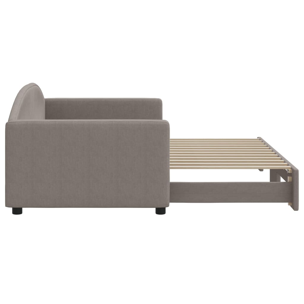 Pull Out Daybed Taupe 90x200 Cm Fabric