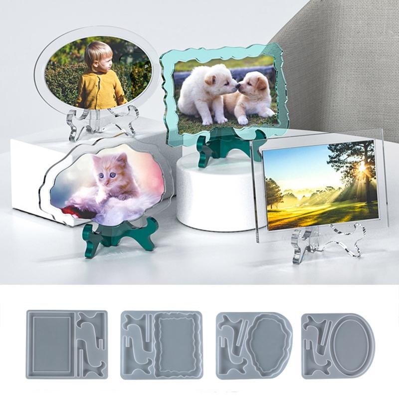 Photo Frame Resin Molds Rectangle Oval Irregular Photo Frame Epoxy Casting Mold Silicone Molds for Home Decor DIY Craft