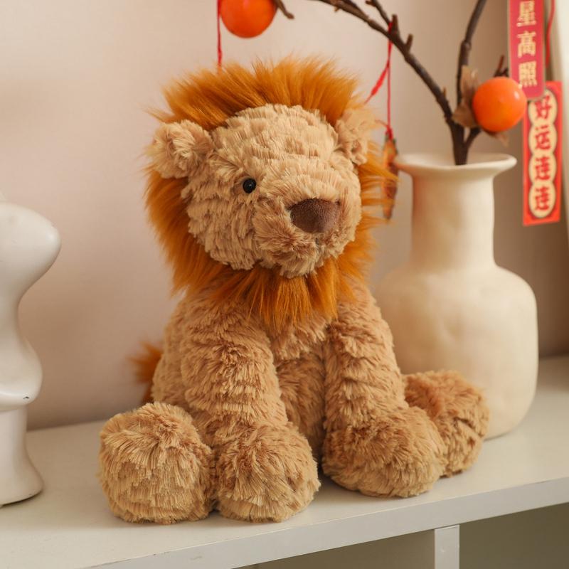 23CM Sitting Simulation Lion Animal Stuffed Plush Toy Soft Sofa Decor Pillow Doll Birthday Gifts