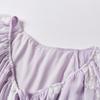 French V-Neck Puff Sleeve Embroidered Jacquard Dress
