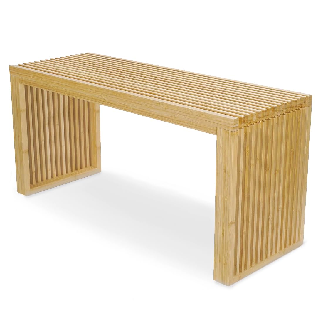 

APRTAT Bamboo Bench Обеденная скамья Натуральный бамбук Парковая скамья Входная скамья Шезлонг Двухместный диван-кровать Натуральная сетка Форма Гостиная Спальня Столовая жёлтый