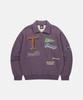 Sun Love T Collar Half Zip Sweatshirt Purple