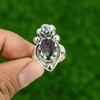 Gift For Her Natural Ruby Zoisite Multi Stone Flower Adjustable Ring 925 Silver