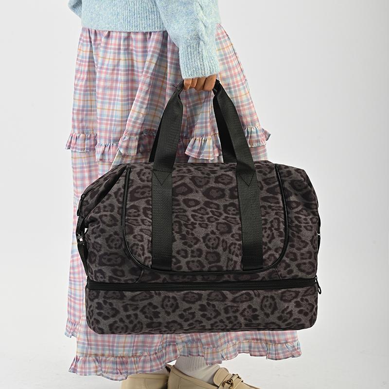 Leopard Print Large Capacity Travel Bag Women's Short-Distance Boarding Storage Bag Portable Luggage Bag