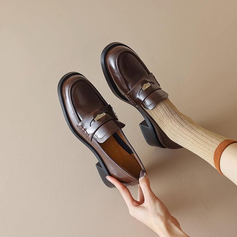 

Лоферы женские весенние женские одинарные туфли повседневные туфли Мэри Джейн из кожи модные туфли с неглубоким носком туфли-лодочки 35