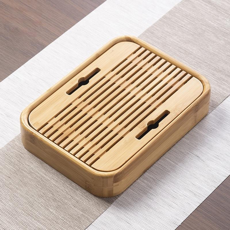 GIANXI Kitchen Tea Tray Portable Dishes For Tea Bamboo Rectangle Storage Of Water Woodentray For Chinese Style Chaban Tea Table