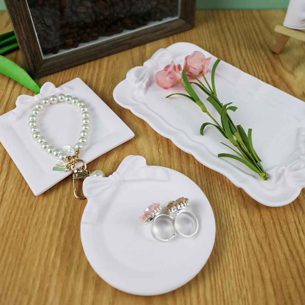 Bowknot Storage Tray Mold Gypsum Plsater Silicone Mould Jewelry Display Organizers Epoxy Resin Molds Coaster Mold Craft