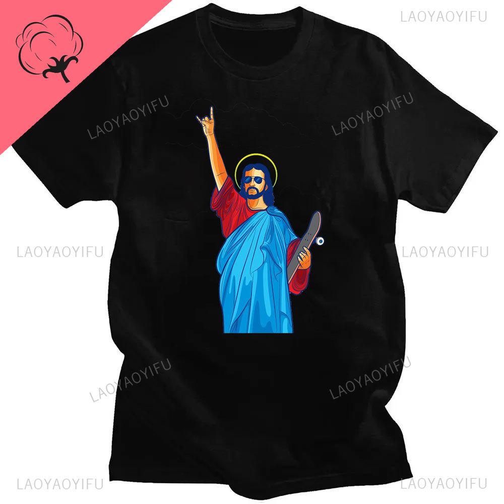 Funny Jesus I Saw That Meme Print Graphic Tshirt Unisex Unisex Tee Shirt Short Sleeve Creativity Casual Summer Shirt Streetwear Tops Unisex