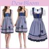 Elegante Trachten Dirndl Feminino para Oktoberfest Vestido Tradicional em Design Azul Vintage