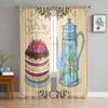 Dessert Cake Bread Modern Tulle Curtains for Living Room Bedroom Home Kitchen Window Sheer Curtains