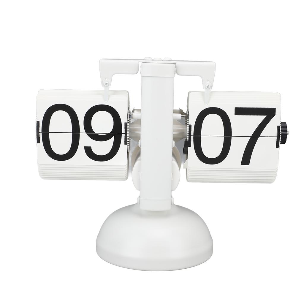Flip Clock Large Number Battery Powered 304 Stainless Steel Tabletop Retro Flip Clock for Home Office 24 Hours