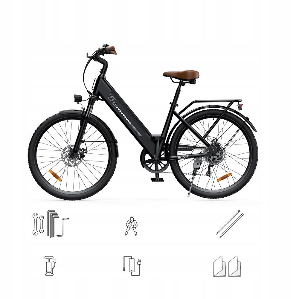 Electric Bicycles UcityS Rower Elektryczny Miejski 26'' 90km 5 Biegów Dla Dorosłych 120kg