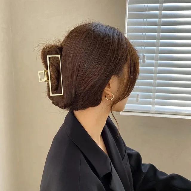 New Women Elegant Gold Silver Hollow Geometric Metal Hair Claw Vintage Hair Clip Headband Hairpin Fashion Girls Hair Accessories