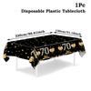 Black Birthday Plastic Tablecloth 18 30 40 50 60 Year Birthday Party Decor Kids Women Birthday Party Supplies Favors Anniversary