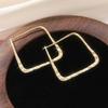 Vintage Originality Gold Color Metal Geometry Square Dangle Earrings for Women Jewelry