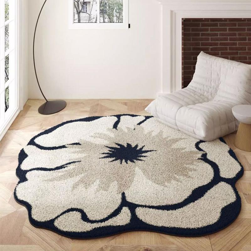 Style Flower Special-shaped Sofa Carpet Living Room Water-absorbent Non-slip Coffee Table Blanket Home Easy Care