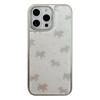 Cute Grey Teddy Pattern Silver Edge Epoxy  Anti-drop Phone Case For iPhone XR/11/12/13/14/15/16/17 Pro Max Phone Case