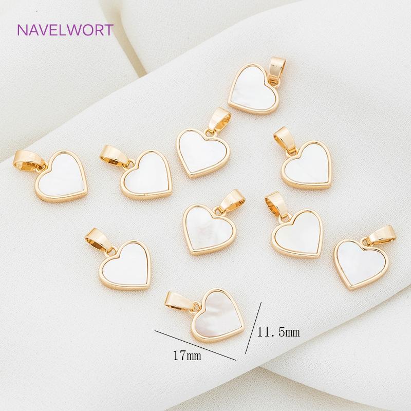 

18K Gold Plated Brass Natural Shell Heart Pendants Charms For Jewelry Making Supplies,DIY Necklace Making Accessories Wholesale 1 piece