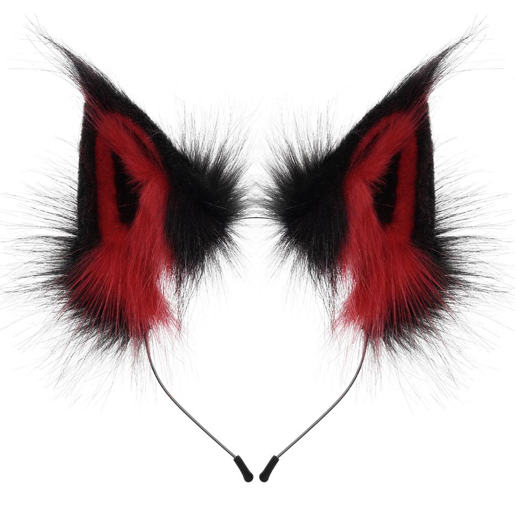 Bandeau Oreilles Renard Loup Fausse Fourrure Animale Bandeau Cheveux Poilu Fait Main Couvre-chef Costume Accessoires Cosplay